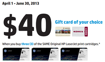 $40 gift card from HP